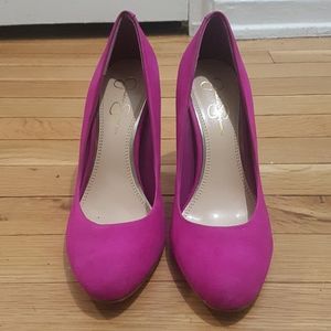 Pink suede heel jessica simpson size 9.5
